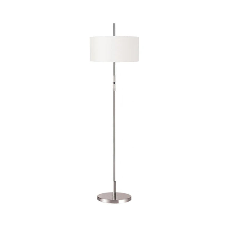 Hotel Dark Bronze Floor Lamps with White Linen Shade