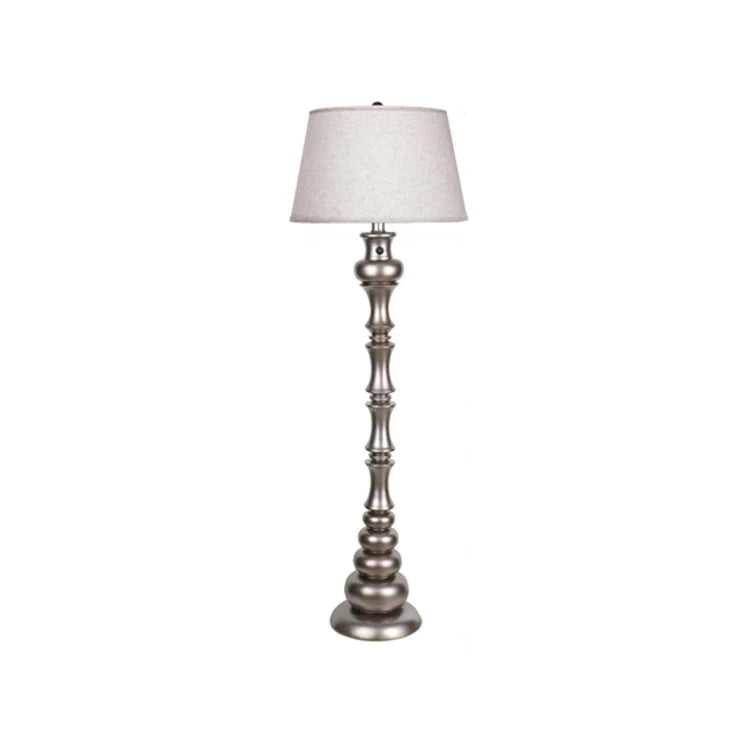 Hotel Dark Bronze Floor Lamps with White Linen Shade