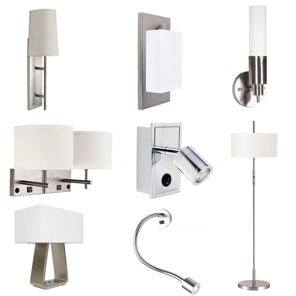 Hotel Dark Bronze Floor Lamps with White Linen Shade