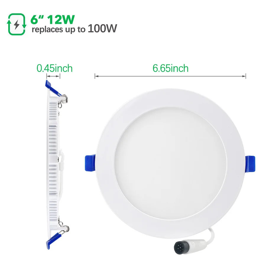 Factory Price 4Inch ETL 5cct Dimmable Led Recessed Wafer Adjust Down Lights Design Spot Light Panel Pot Lights Downlight