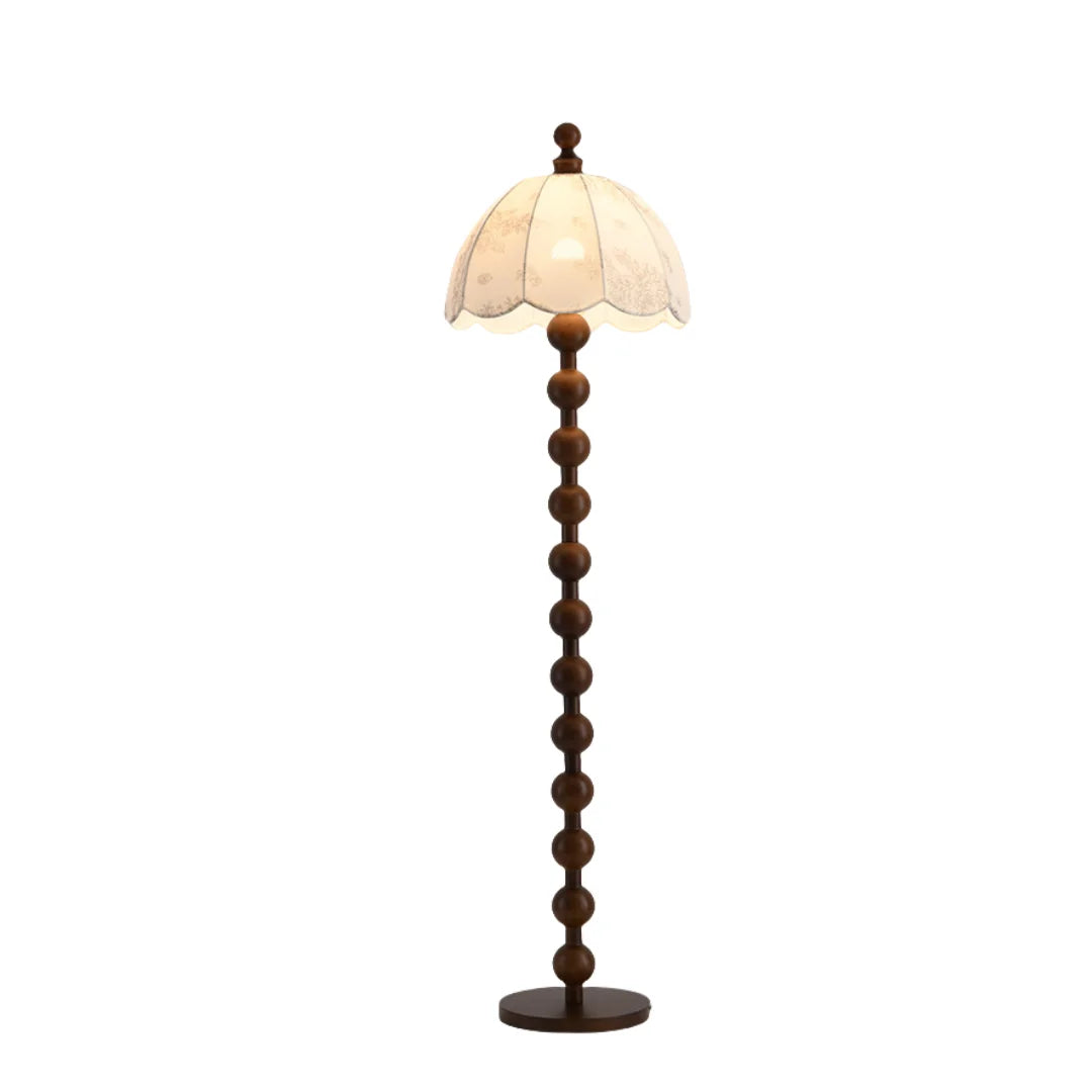 Fabric Lampshades Living Room Sofa Wholesale of Chinese Style Floor Lamps Hotel Bedroom Solid Vertical Retro Walnut Floor Lamps