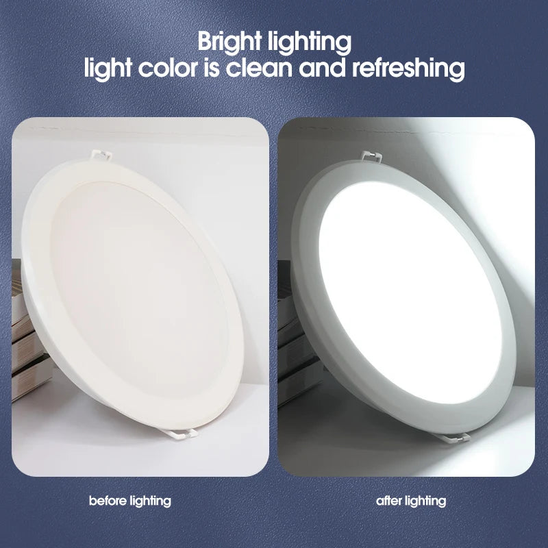 2025 Woojong New Model Slim LED Downlight 100-265V 6W 9W 12W 15W 18W 24W Embedded Ceiling Panel Light for Office CE ERP