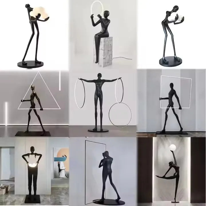 Modern Minimalist Hotel Nordic Living Room Corner Resin Sculpture Floor Light Designer Art Decoration Standing Led Floor Lamp
