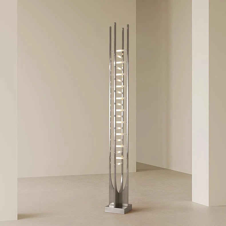 Corner Nordic Creative Arc Stainless Steel Hollow Minimalist Hotel Living Room Post Modern Floor Light Standing Led Floor Lamp