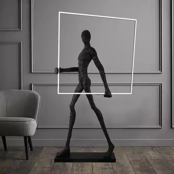 Modern Minimalist Hotel Nordic Living Room Corner Resin Sculpture Floor Light Designer Art Decoration Standing Led Floor Lamp