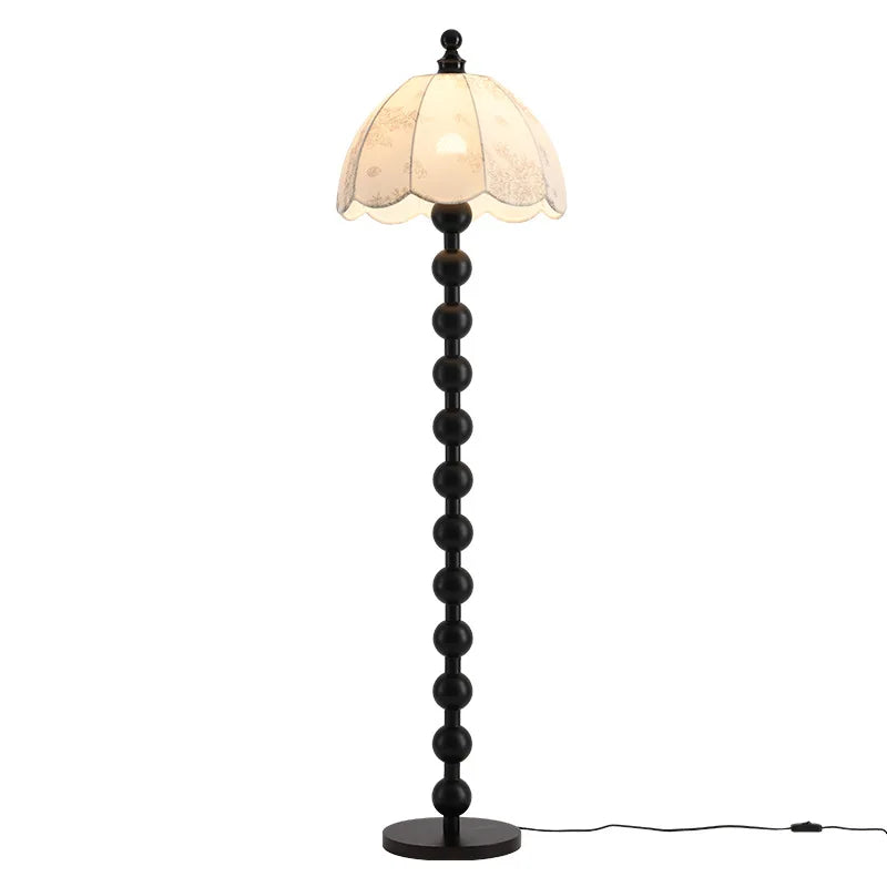 Fabric Lampshades Living Room Sofa Wholesale of Chinese Style Floor Lamps Hotel Bedroom Solid Vertical Retro Walnut Floor Lamps
