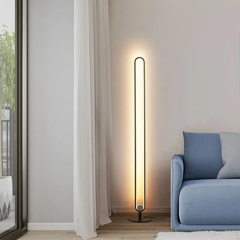 HFBH Nordic Modern Circle Standing Metal Led Rgb Corner Floor Lamp With Remote Control 2025