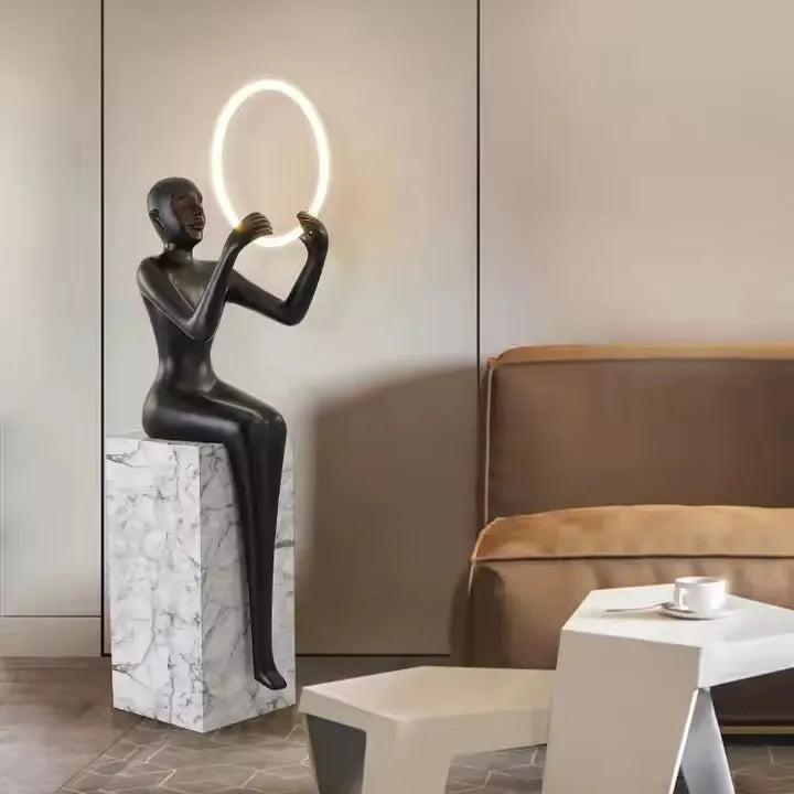 Modern Minimalist Hotel Nordic Living Room Corner Resin Sculpture Floor Light Designer Art Decoration Standing Led Floor Lamp