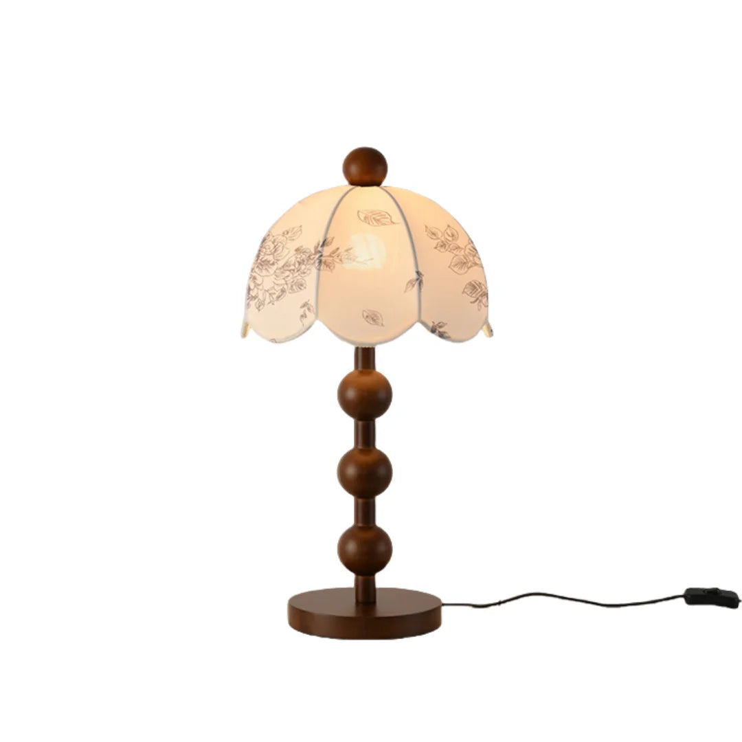Fabric Lampshades Living Room Sofa Wholesale of Chinese Style Floor Lamps Hotel Bedroom Solid Vertical Retro Walnut Floor Lamps