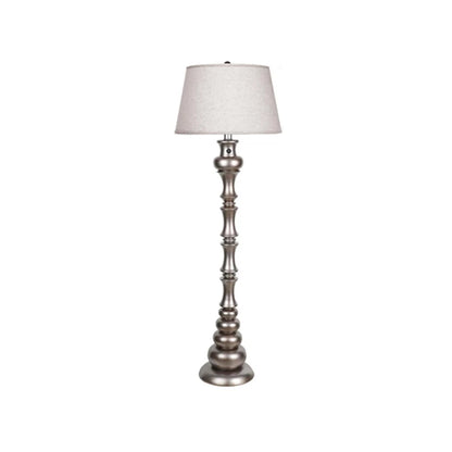 Hotel Dark Bronze Floor Lamps with White Linen Shade