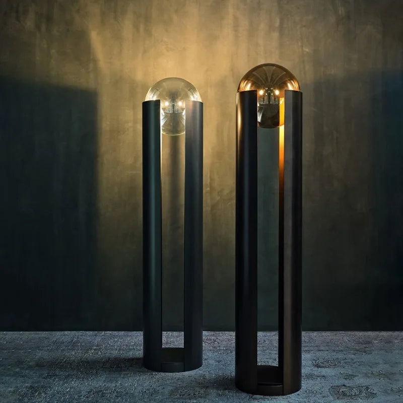 Nordic Modern Luxury Living Room Floor Light Simple Iron Body with Cylindrical Glass LED Eye Corridor Spotlight