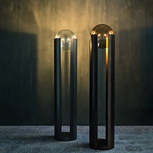 Nordic Modern Luxury Living Room Floor Light Simple Iron Body with Cylindrical Glass LED Eye Corridor Spotlight