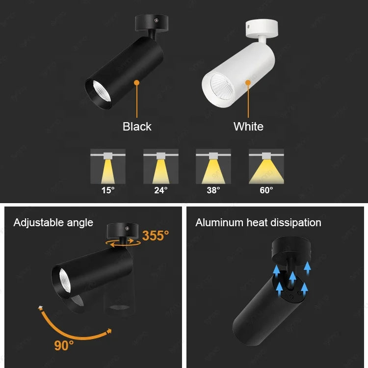 Multiple Installation Methods Surface Mounted LED Downlights Cylinder Hanging  Down Light Led Pendant Light Rail Track Spotlight