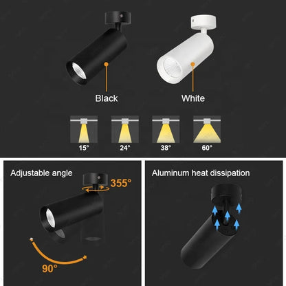 Multiple Installation Methods Surface Mounted LED Downlights Cylinder Hanging  Down Light Led Pendant Light Rail Track Spotlight