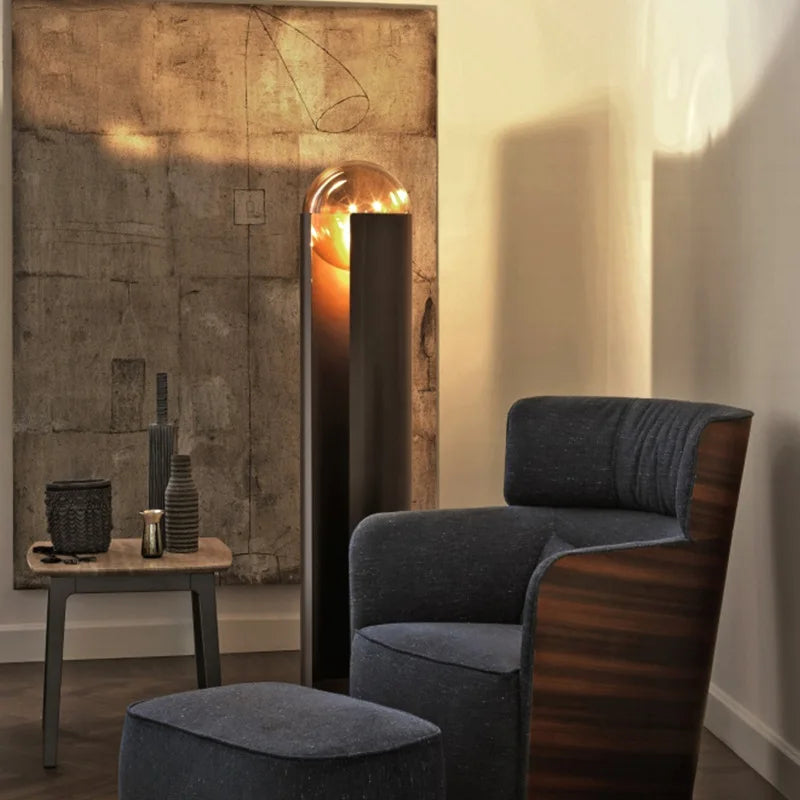Nordic Modern Luxury Living Room Floor Light Simple Iron Body with Cylindrical Glass LED Eye Corridor Spotlight