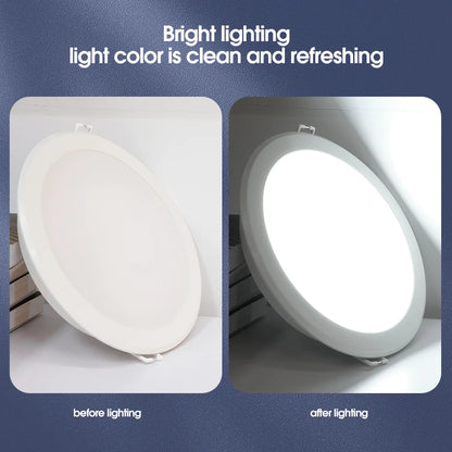 2025 Woojong New Model Slim LED Downlight 100-265V 6W 9W 12W 15W 18W 24W Embedded Ceiling Panel Light for Office CE ERP