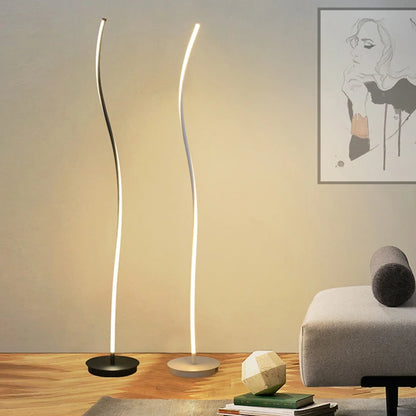 Simple Arc Home Decorative Curved Shape Led Aluminum Table Floor Lamp for Hotel Bedside Living Room