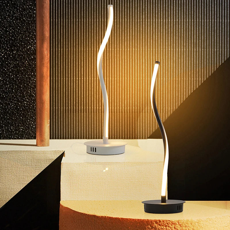 Simple Arc Home Decorative Curved Shape Led Aluminum Table Floor Lamp for Hotel Bedside Living Room