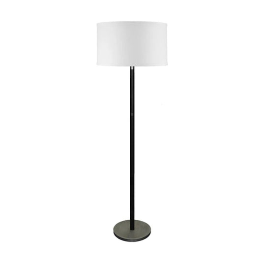 Hotel Dark Bronze Floor Lamps with White Linen Shade