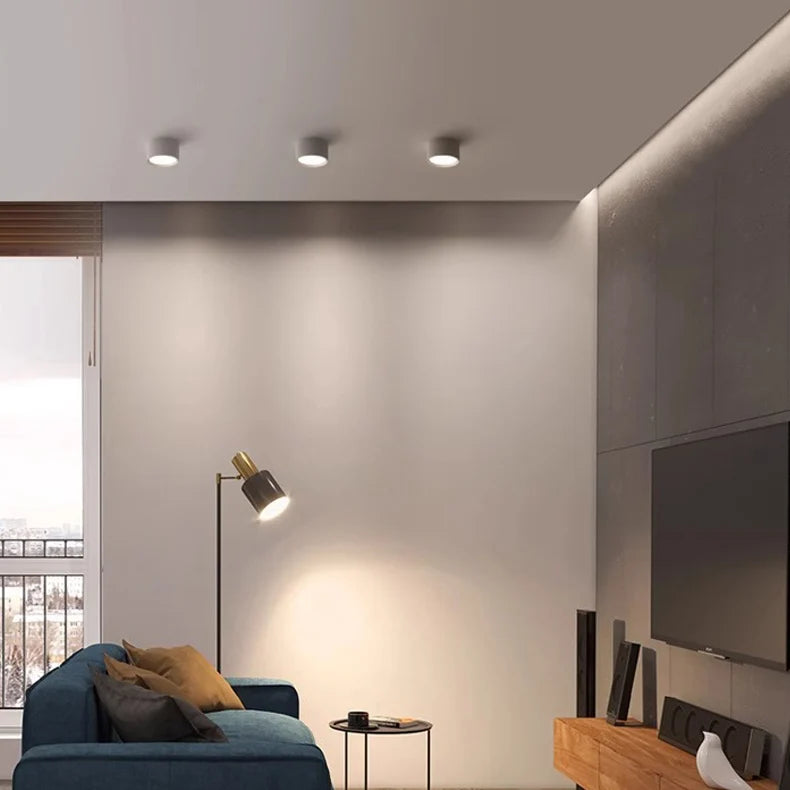 LED Surface Mounted Downlight Round Household Porch Light High Bright Ceiling Aisle Bucket Down Light