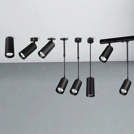 Multiple Installation Methods Surface Mounted LED Downlights Cylinder Hanging  Down Light Led Pendant Light Rail Track Spotlight