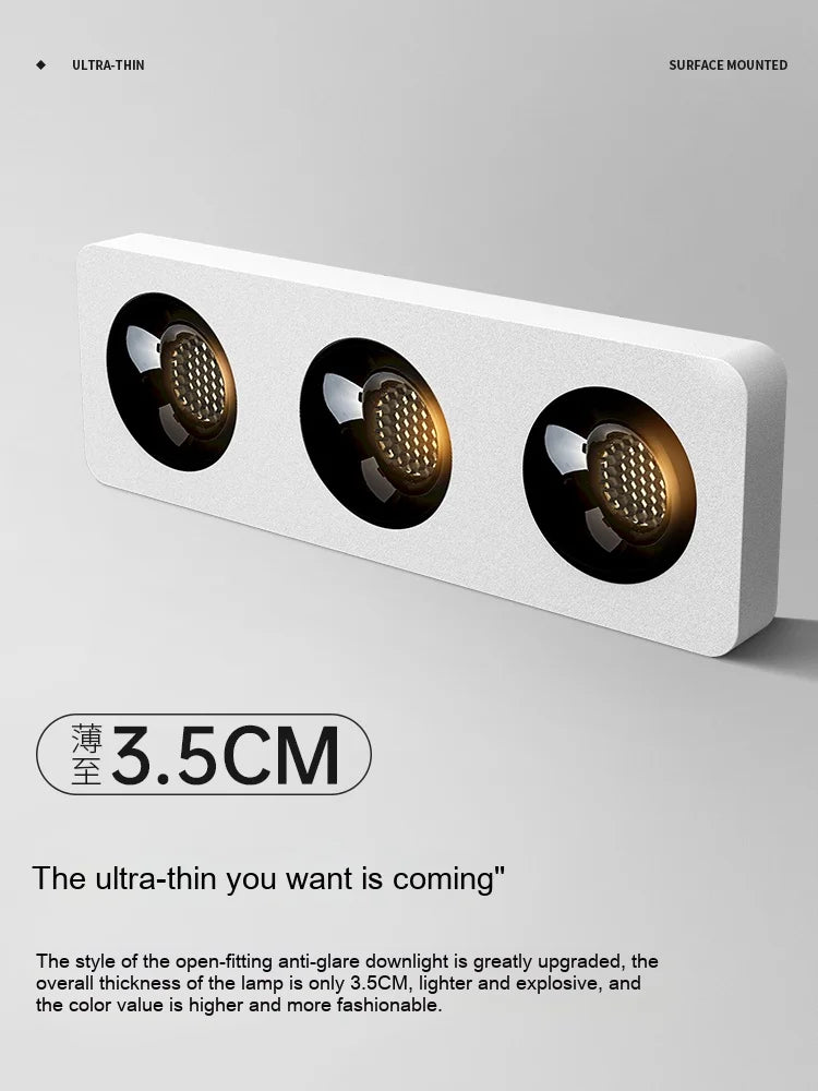 Factory Outlet LED square Ultra-thin Surface Mounted Anti-glare Ceiling Lamp Downlight Spotlight for Indoor Lighting