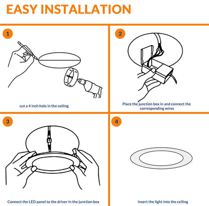 Factory Price 4Inch ETL 5cct Dimmable Led Recessed Wafer Adjust Down Lights Design Spot Light Panel Pot Lights Downlight