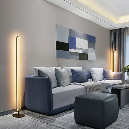 App-Controlled RGB LED U-Shaped Floor Lamp with Stepless Dimming for Home Decor in Living Room Bedroom Indoor Use
