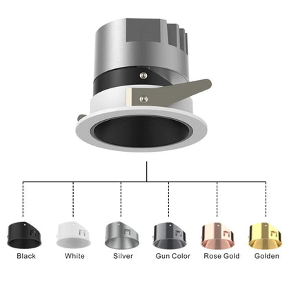 High Quality Dimmable COB LED Recessed Ceiling Light Downlight Spotlight Square Round Anti Glare LED Down Light