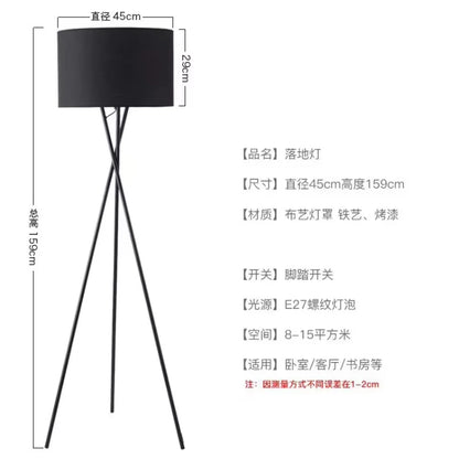 Tripod Design Metal Corner Floor Lights White Black Color Standing Floor Lamps for Livingroom Bedroom Study Home Decoration