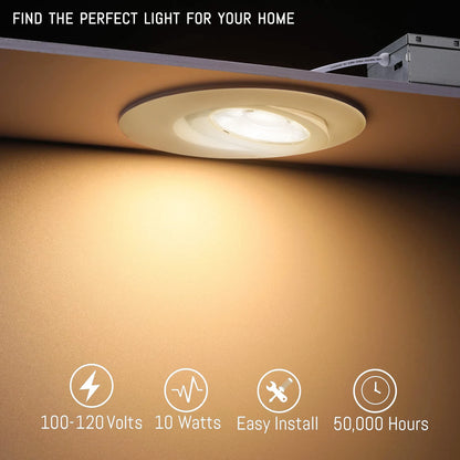 5CCT Selectable Indoor Outdoor LED Directional Gimbal Recessed Ceiling Downlight Wet Location