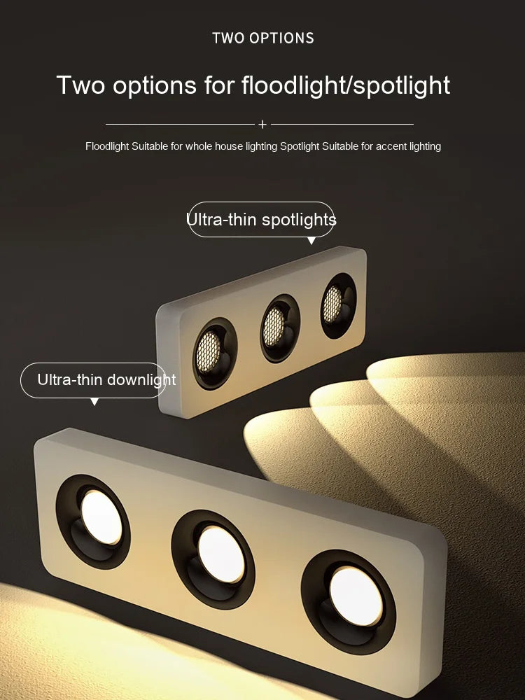 Factory Outlet LED square Ultra-thin Surface Mounted Anti-glare Ceiling Lamp Downlight Spotlight for Indoor Lighting