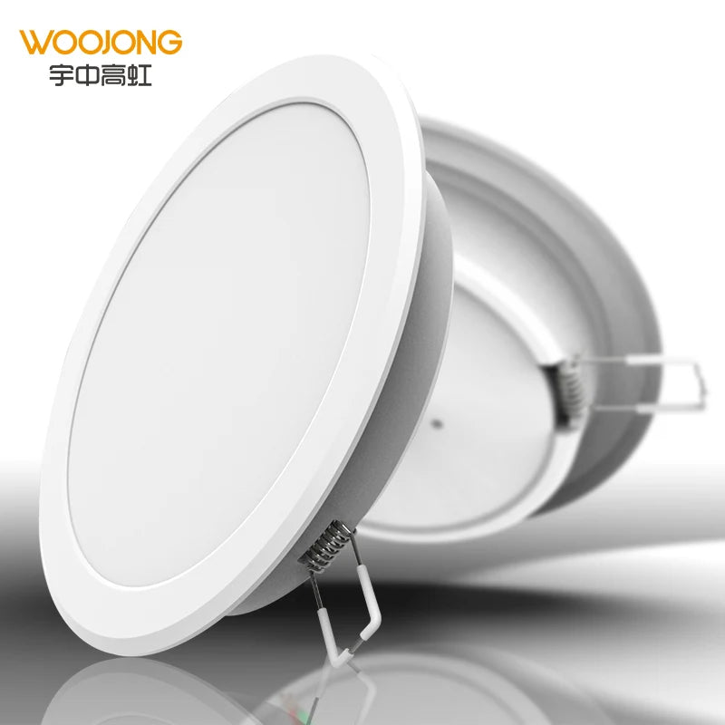 2025 Woojong New Model Slim LED Downlight 100-265V 6W 9W 12W 15W 18W 24W Embedded Ceiling Panel Light for Office CE ERP