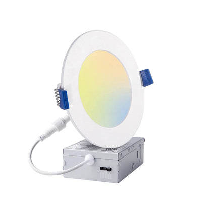 Factory Price 4Inch ETL 5cct Dimmable Led Recessed Wafer Adjust Down Lights Design Spot Light Panel Pot Lights Downlight