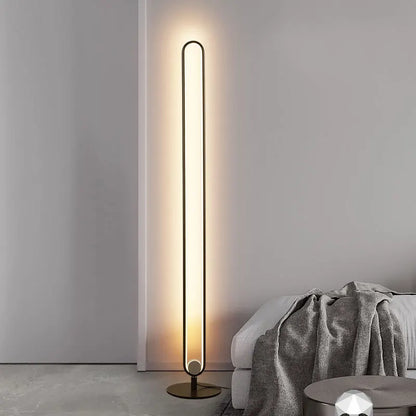 HFBH Nordic Modern Circle Standing Metal Led Rgb Corner Floor Lamp With Remote Control 2025