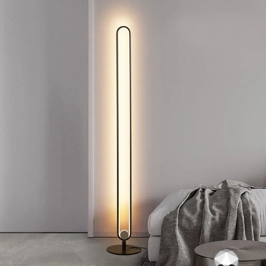HFBH Nordic Modern Circle Standing Metal Led Rgb Corner Floor Lamp With Remote Control 2025