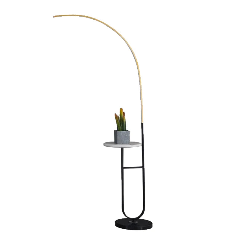 Simple Arc Home Decorative Curved Shape Led Aluminum Table Floor Lamp for Hotel Bedside Living Room