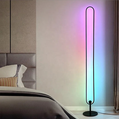 App-Controlled RGB LED U-Shaped Floor Lamp with Stepless Dimming for Home Decor in Living Room Bedroom Indoor Use
