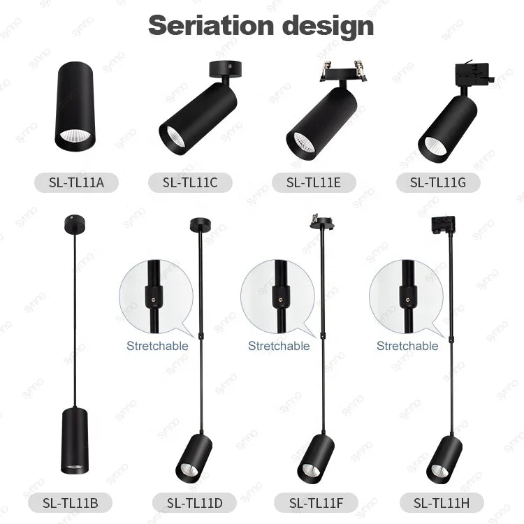 Multiple Installation Methods Surface Mounted LED Downlights Cylinder Hanging  Down Light Led Pendant Light Rail Track Spotlight